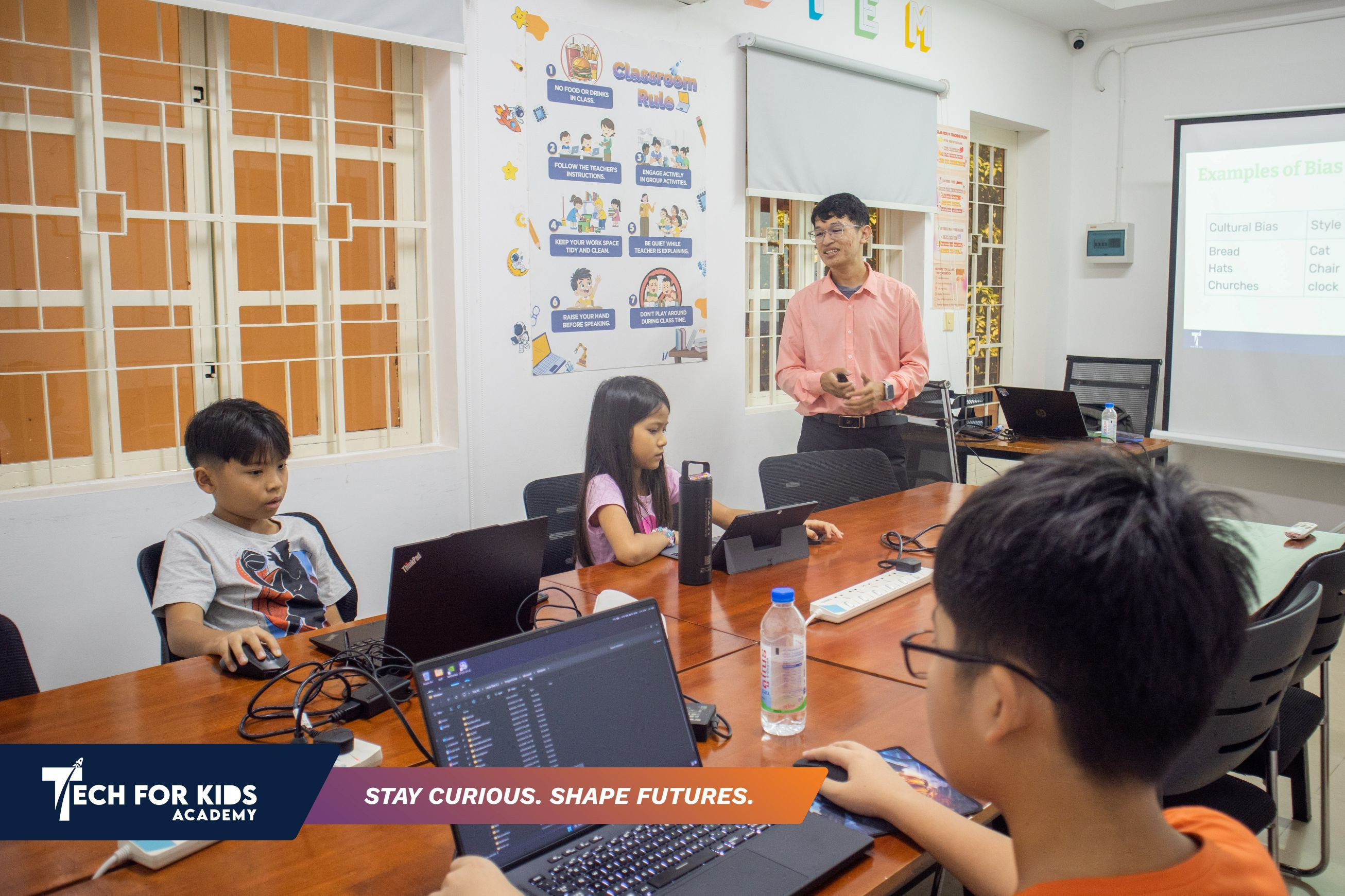 Students learning at Tech for Kids Academy